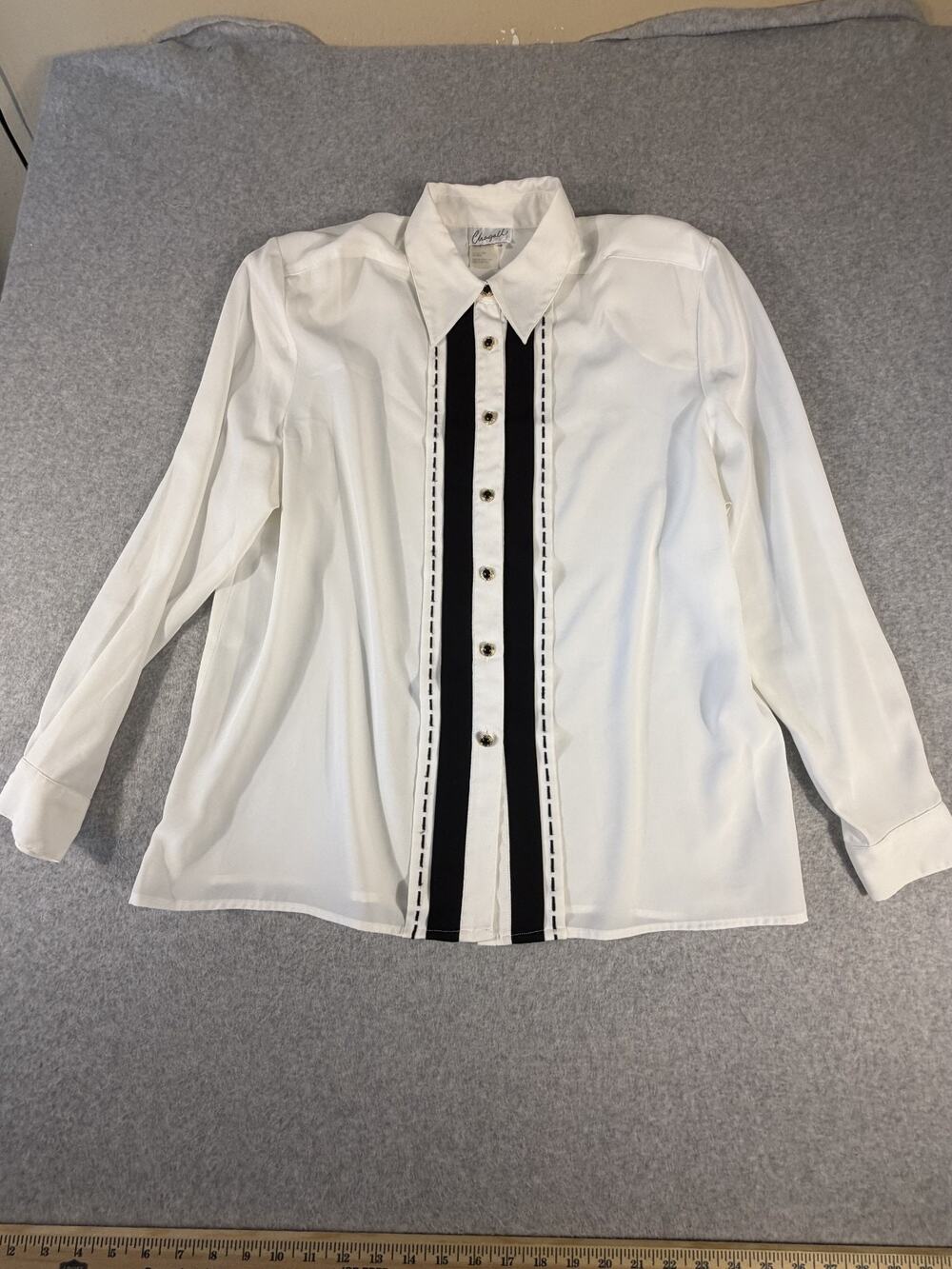 Chagall Vintage Blouse, Shoulder Pads, Retro 90's, Size 16